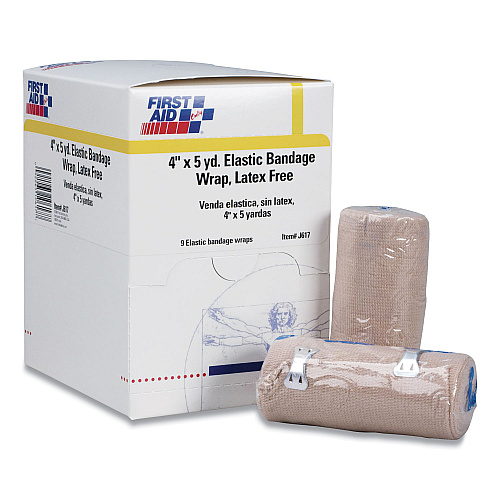 First Aid Only Reusable Elastic Bandage Wrap, 4" x 15 ft, 9/Box (5903)
