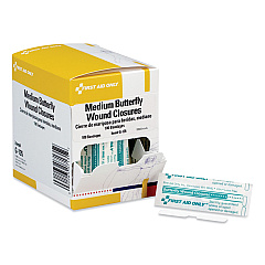 First Aid Only Butterfly Wound Closures, 0.38 x 1.75, 100/Box (G135)