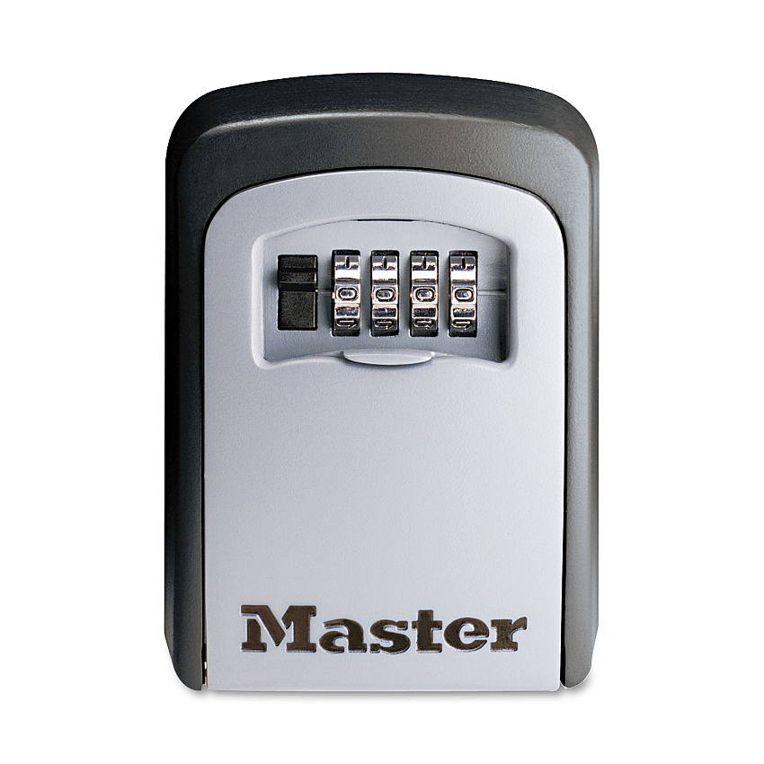Master Lock Locking Combination 5 Key Steel Box, 3 1/4w x 1 1/2d x 4 5/8h, Black/Silver (5401D)