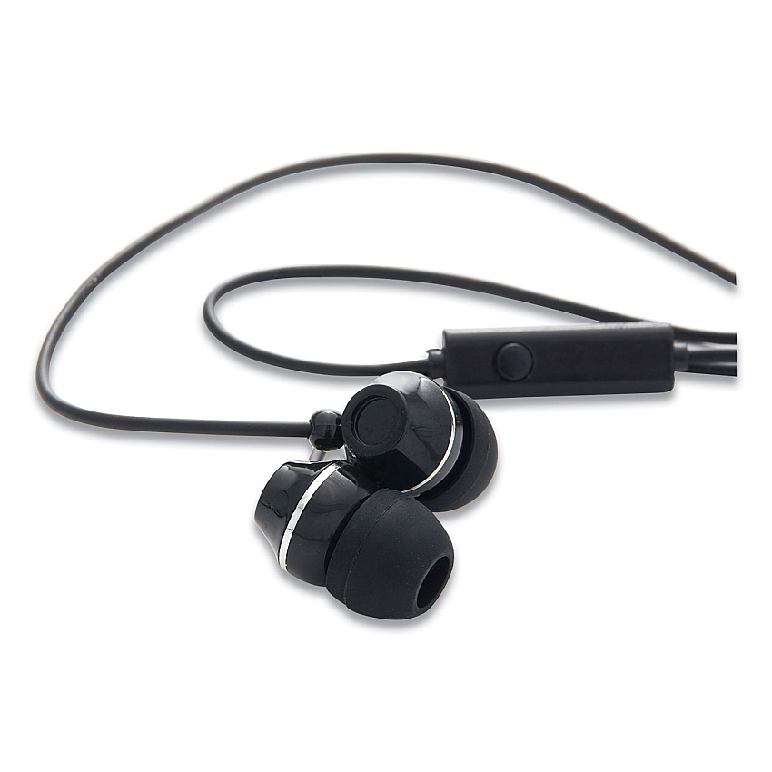 Verbatim Stereo Earphones with Microphone, Black (99774)