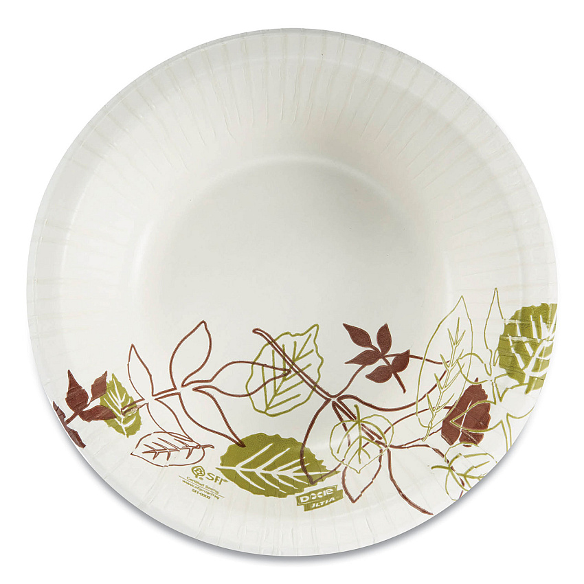 Dixie Pathways Heavyweight Paper Bowls, 20 oz, Green/Burgundy, 500/Carton (SX20PATH)