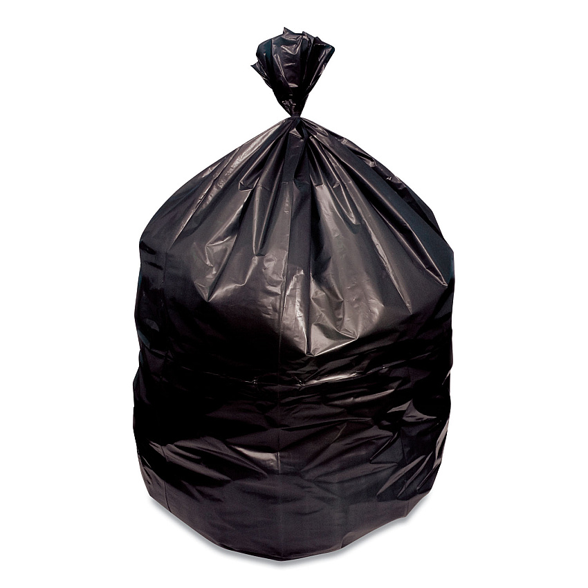 Heritage Eco Blend Max Can Liners, 30 gal, 1 mil, 24" x 27", Black, 25 Bags/Roll, 20 Rolls/Carton (L4827YKER1)
