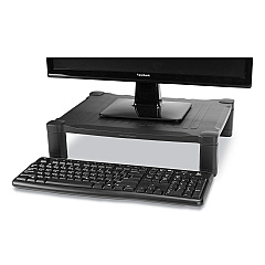 Compatible Mind Reader Adjustable Rectangular Monitor Stand, 17" x 13" x 3.75" to 5.75", Black, Supports 22 lbs (PLMONSTBLK)