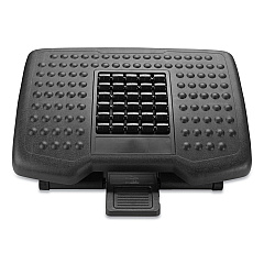 Mind Reader Adjustable Height Footrest with Rollers for Massage, 18w x 14d x 4.25h, Black (FTROLLBLK)