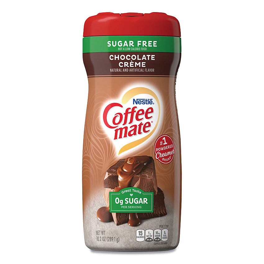 Coffee mate Sugar Free Chocolate Creme Powdered Creamer, 10.2 oz, 6/Carton (59573CT)