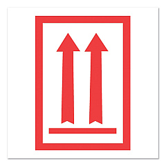 Decker Tape Products Pre-Printed Message Labels, Arrows Up Symbol, 3 x 5, White/Red, 500/Roll (DL1930C)