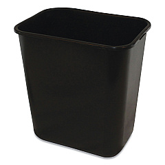 Impact Soft-Sided Wastebasket, Rectangular, Polyethylene, 28 qt, Black (77025)