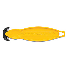 Klever Koncept Safety Cutter, 5.75" Plastic Handle, Yellow, 10/Pack (KCJ2Y)