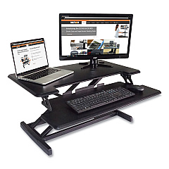 Victor High Rise Height Adjustable Compact Standing Desk with Keyboard Tray, 32.5" x 25" x 19", Black (DCX610)