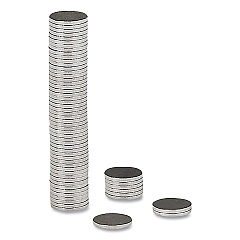 Quartet Matrix Magnets, Circles, Silver, 0.38" Diameter, 50/Pack (SM50)