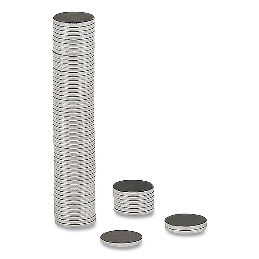 Quartet Matrix Magnets, Circles, Silver, 0.38" Diameter, 50/Pack (SM50)
