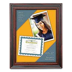Victory Light Plastic Certificate Frame, 8.5 x 11, Rosewood/Black (VS4501B811)