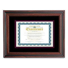 Victory Light Document Frame with Mat, 11 x 14, Rosewood/Black (VS4501B114)