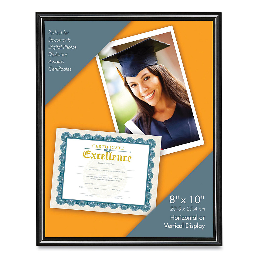 Victory Light U-Channel Document Frame, 8 x 10, Black (VS4503B810B)