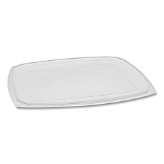Pactiv Evergreen Showcase Deli Container Lid, Flat Lid For 3-Compartment 48/64 oz Containers, 9 x 7.38 x 0.19, Clear, 220/Carton (YCI85300)
