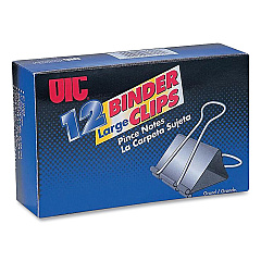Officemate Binder Clips, Large, Black/Nickel, 12/Box (99100)