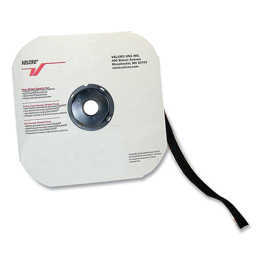 VELCRO Brand Sticky Back Loop Fastener, Velcro 0.75" x 900", Black (90917)