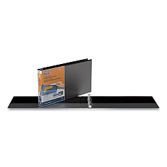 Stride QuickFit Landscape Spreadsheet Round Ring View Binder, 3 Rings, 1" Capacity, 14 x 8.5, Black (95011L)