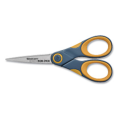 Westcott Titanium Bonded Scissors, 5" Long, Gray/Orange Straight Handle (14881)