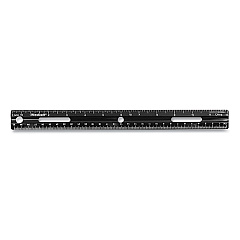 Westcott KleenEarth Recycled Ruler, Standard/Metric, 12" Long, Plastic, Black (41015)