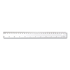 Westcott Transparent Shatter-Resistant Plastic Ruler, Standard/Metric, 12" Long, Clear (45012)