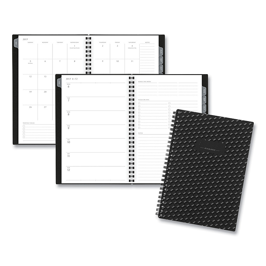 AT-A-GLANCE Elevation Academic Weekly/Monthly Planner, 8.5 x 5.5, Black Cover, 12-Month (July to June): 2022 to 2023 (75101P05)