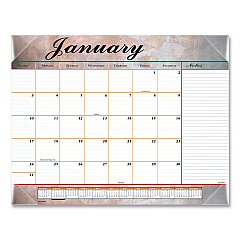 AT-A-GLANCE Marbled Desk Pad, Marbled Artwork, 22 x 17, White/Multicolor Sheets, Clear Corners, 12-Month (Jan to Dec): 2023 (89702)
