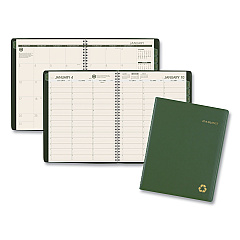 AT-A-GLANCE Recycled Weekly Vertical-Column Format Appointment Book, 11 x 8.25, Green Cover, 12-Month (Jan to Dec): 2023 (70950G60)