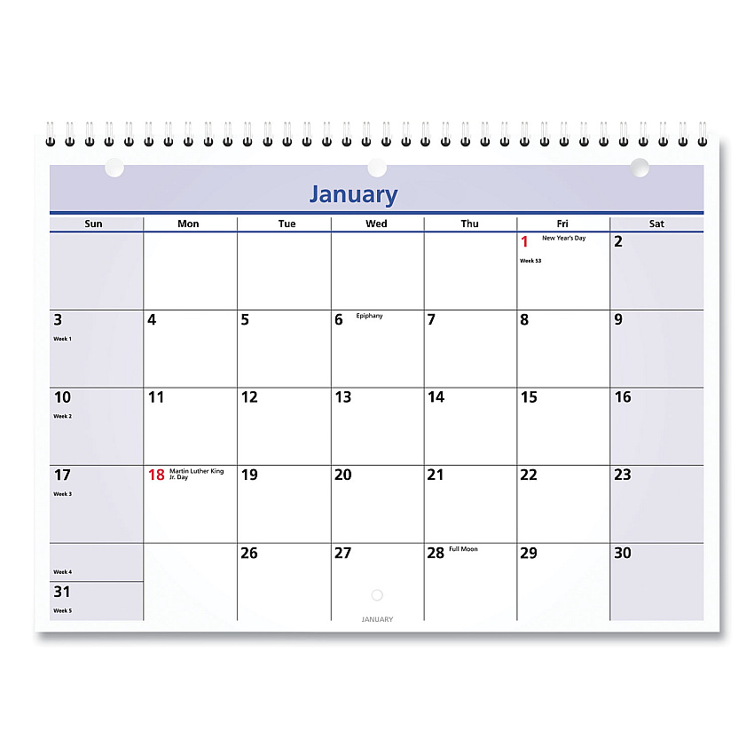 AT-A-GLANCE QuickNotes Desk/Wall Calendar, 3-Hole Punched, 11 x 8, White/Blue/Yellow Sheets, 12-Month (Jan to Dec): 2023 (PM5028)