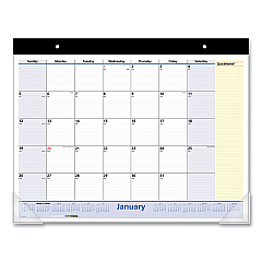 AT-A-GLANCE QuickNotes Desk Pad, 22 x 17, White/Blue/Yellow Sheets, Black Binding, Clear Corners, 13-Month (Jan to Jan): 2023 to 2024 (SK70000)