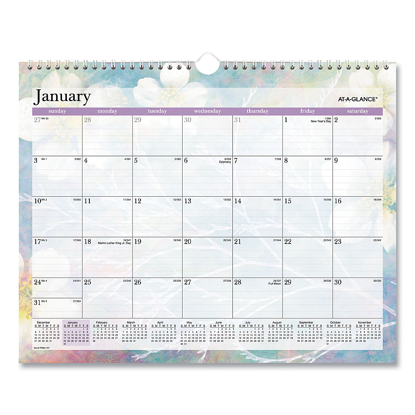 AT-A-GLANCE Dreams Monthly Wall Calendar, Dreams Seasonal Artwork, 15 x 12, Multicolor Sheets, 13-Month (Jan to Jan): 2023 to 2024 (PM83707)
