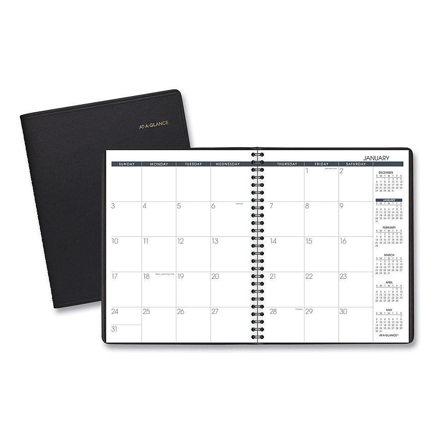 AT-A-GLANCE Monthly Planner, 8.75 x 7, Black Cover, 12-Month (Jan to Dec): 2023 (7012005)