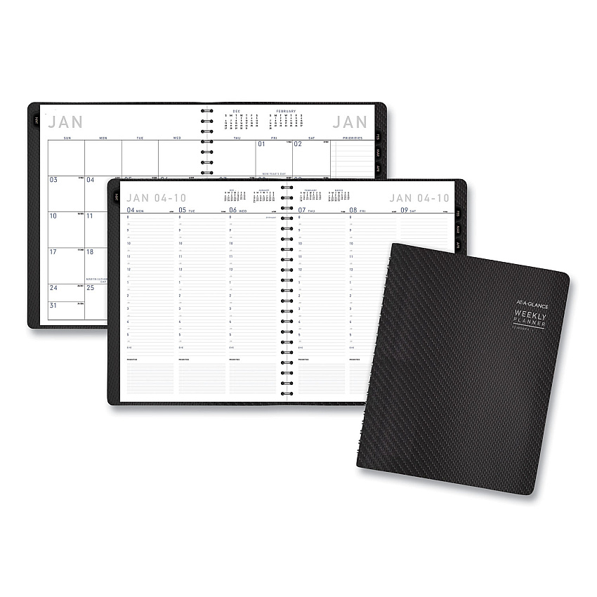 AT-A-GLANCE Contemporary Weekly/Monthly Planner, Vertical-Column Format, 11 x 8.25, Graphite Cover, 12-Month (Jan to Dec): 2023 (70950X45)