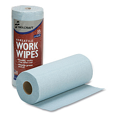 AbilityOne 7920016850956, SKILCRAFT Industrial Work Wipes, 10.4 x 11, Blue, 55 Wipes/Roll, 12 Rolls/Carton