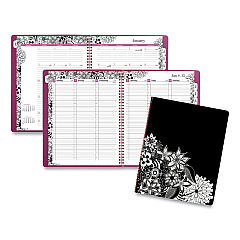 Cambridge Floradoodle Weekly/Monthly Professional Planner, Adult Coloring Artwork, 11 x 8.5, B/W Cover, 12-Month (Jan to Dec): 2023-202 (589905)