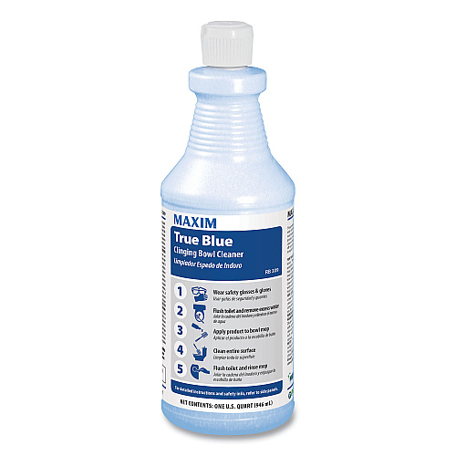 Maxim True Blue Clinging Bowl Cleaner, Mint Scent, 32 oz Bottle, 12/Carton (03090012)