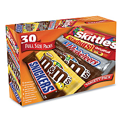 MARS Full-Size Candy Bars Variety Pack, Assorted, 30/Box (22000084)