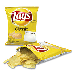 Lay's Regular Potato Chips, 1 oz Bag, 50/Carton (22000480)