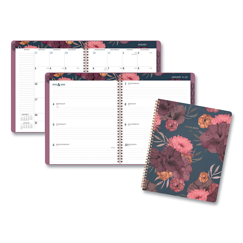 AT-A-GLANCE Dark Romance Weekly/Monthly Planner, Dark Romance Floral Artwork, 11 x 8.5, Multicolor Cover, 13-Month (Jan-Jan): 2023-2024 (5254905)