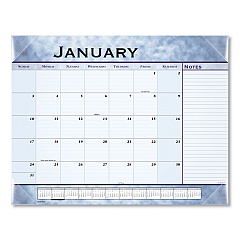 AT-A-GLANCE Slate Blue Desk Pad, 22 x 17, White Sheets, Clear Corners, 12-Month (Jan to Dec): 2023 (89701)