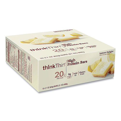 thinkThin High Protein Bars, Lemon Delight, 2.1 oz Bar, 10 Bars/Carton (20902479)