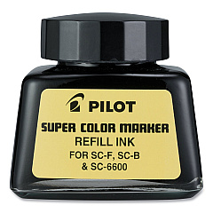 Pilot Super Color Marker Refill Ink, 30 mL Bottle, Black (43500EA)