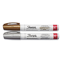 Sharpie Permanent Paint Marker, Medium Bullet Tip, Assorted Metallic Colors, 2/Pack (34968PP)