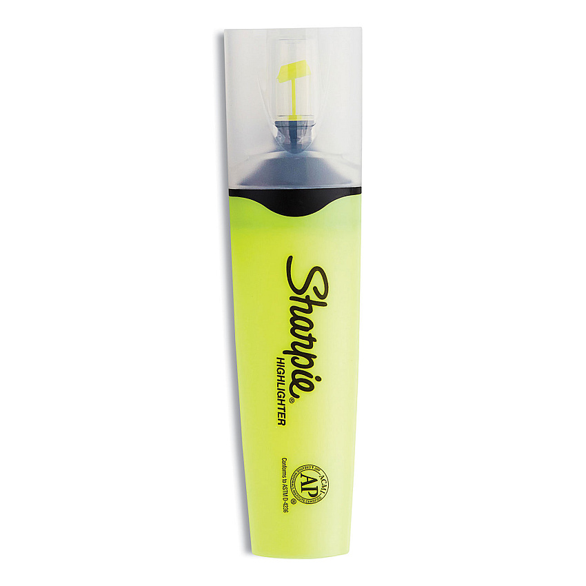 Sharpie Clearview Tank-Style Highlighter, Yellow Ink, Chisel Tip, Yellow/Black/Clear Barrel, 3/Pack (1904613)