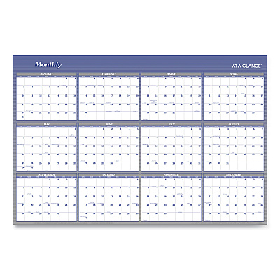 AT-A-GLANCE Vertical/Horizontal Erasable Quarterly/Monthly Wall Planner, 32 x 48, 12-Month(July-June): 2022-2023, 12-Month(Jan-Dec): 2023 (A1152)