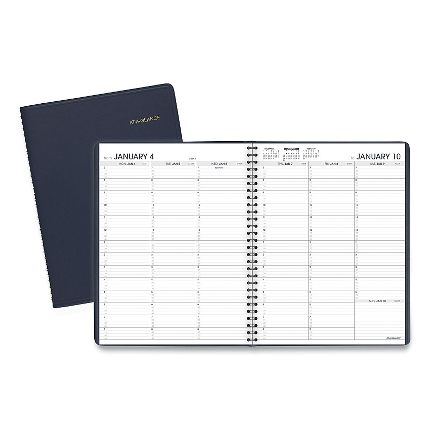 AT-A-GLANCE Weekly Appointment Book, 11 x 8.25, Navy Cover, 13-Month (Jan to Jan): 2023 to 2024 (7095020)