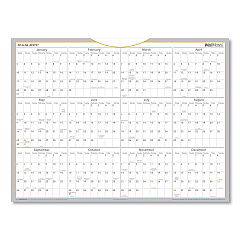 AT-A-GLANCE WallMates Self-Adhesive Dry Erase Yearly Planning Surfaces, 24 x 18, White/Gray/Orange Sheets, 12-Month (Jan to Dec): 2023 (AW506028)