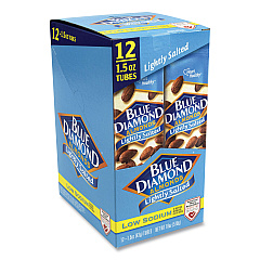 Blue Diamond Low Sodium Lightly Salted Almonds, 1.5 oz Tube, 12 Tubes/Box (22000736)