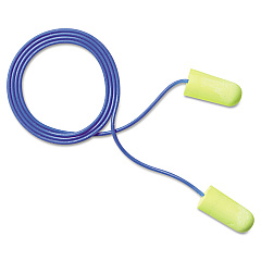 3M E-A-Rsoft Yellow Neon Soft Foam Earplugs, Corded, Regular Size, 200 Pairs (3111250)