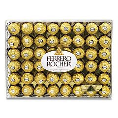 FERRERO ROCHER Hazelnut Chocolate Diamond Gift Box, 21.2 oz, 48 Pieces (24100015)